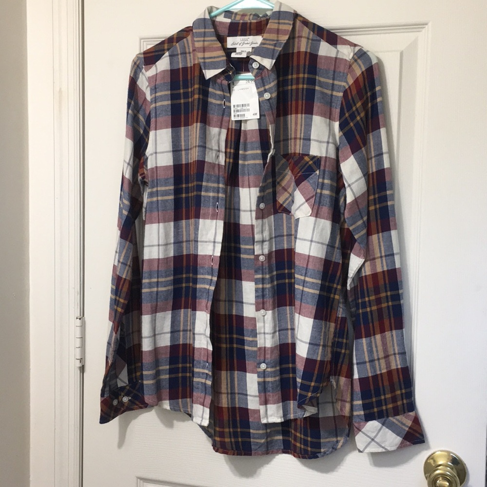 H&M L.O.G.G. Plaid Flannel Size 2
